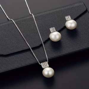 Set Perla Cadena y Aretes